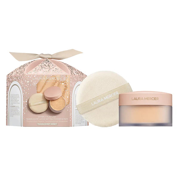 LAURA MERCIER - Divinely Flawless Translucent Loose Setting Powder & Puff - Honey